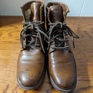 Frye Tyler Lace Up Tan Men's Casual Boots Size 9.5 3474873-COGNAC